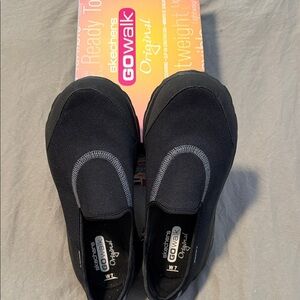 Skechers Women's GOwalk Black Slip-On Sneakers